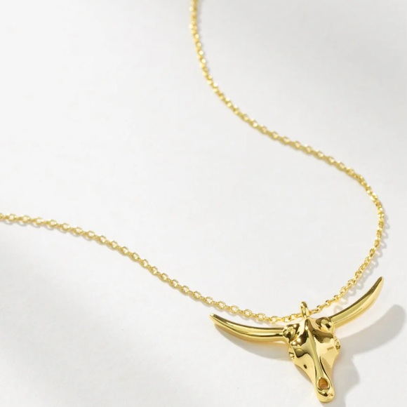 Uncommon James Jewelry - Uncommon James Fighter Longhorn Gold Pendant Necklace